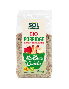 Porridge Manzana Canela Avena Trigo Sarraceno Eco 250g Solnatural | EKIEKO