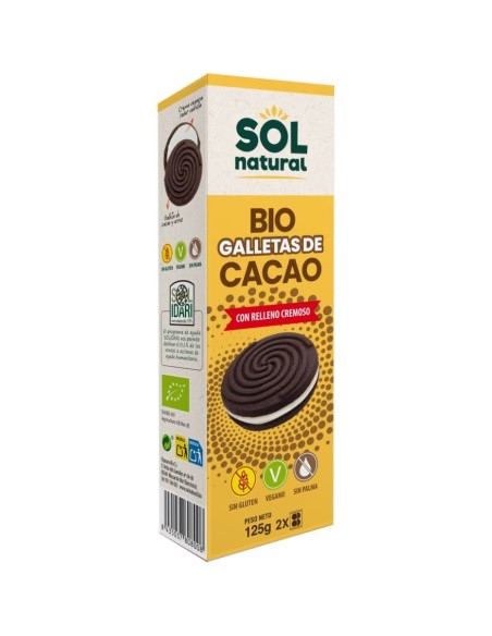 Μπισκότα Κακάο Κρεμώδες Γεμιστό Bio 125g | Solnatural