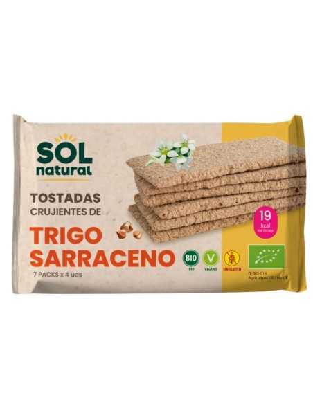 Toast di grano saraceno biologico senza glutine 140g | Solnatural