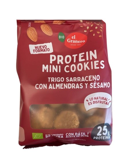 Mini Cookies Proteicos Trigo Sarraceno Amêndoa Gergelim Bio 130g | El Granero Integral