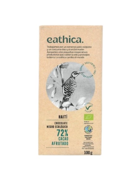 Chocolat Noir 72% Cacao Haïti Bio 100g : Eathica