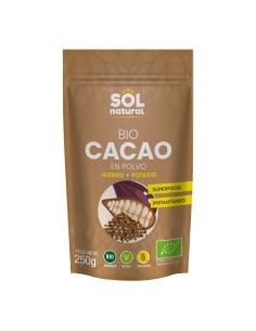 Cacao crudo biologico e vegano in polvere 250g | Solnatural