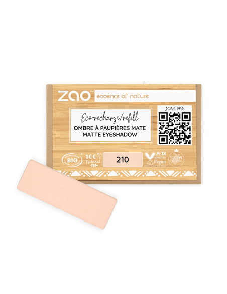 Sombra Recarga Mate 210 Rose Pêche - ZAO Make Up | EKIEKO
