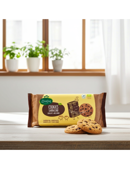 Cookies de Sarraceno Chocolate y Avellana Sin Gluten Bio 130g | Zealia