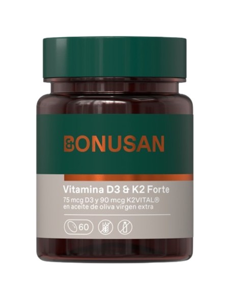 Vitamine D3 K2 60 parels - Formule D3 + K2 MK-7 | Bonusan