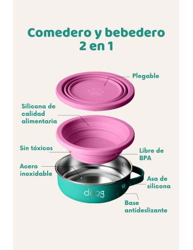 2-in-1 portable dog food and water bowl | The Dog Life