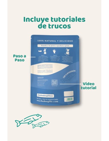 Snack de boquerones deshidratados naturales para perros y gatos | The Doog Life