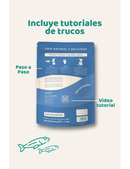 Snack de boquerones deshidratados naturales para perros y gatos | The Doog Life