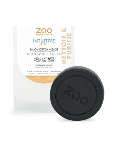 Savon détoxifiant pour le visage au charbon actif 70 g | Zao Make up