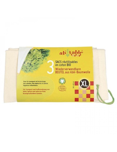 XL Bio Obst- und Gemüsesack 40x40 cm Ah Tisch | EKIEKO