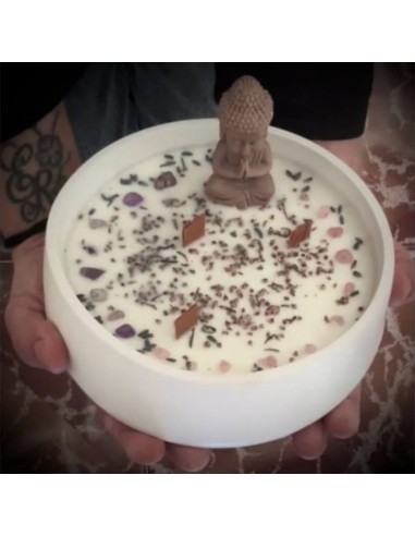 Handmade healing candle with Buddha : Handmade natural candle : EKIEKO