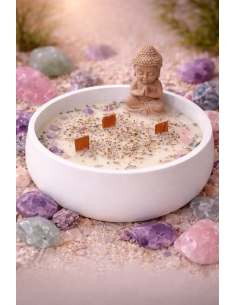 Handmade healing candle with Buddha : Handmade natural candle : EKIEKO