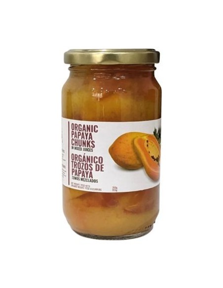 Biologische papaja stukjes 350 g Maya | Biologisch fruit op sap